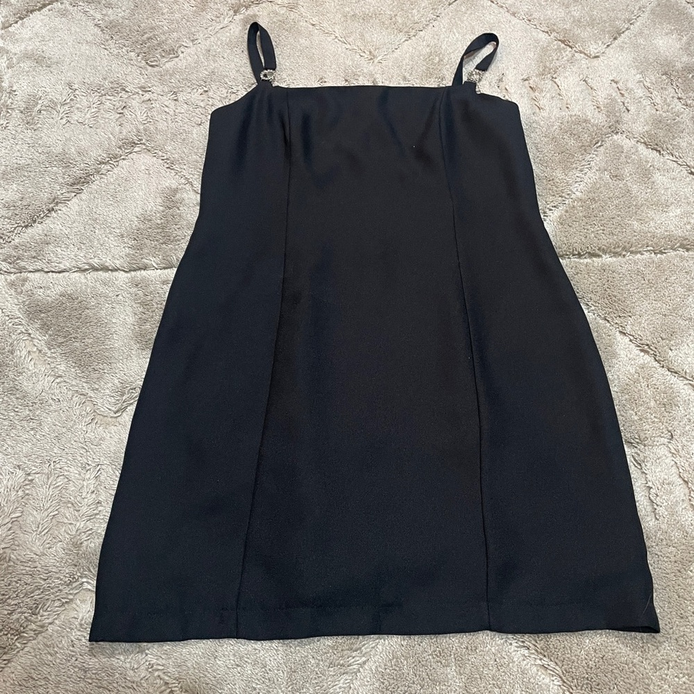 Vintage 90’s LBD with Circle Crystal Accents Sz 16 Fits Sz 14-12